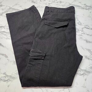 Pull & Bear Woman's Size 12 Black High Rise Casual Straight Leg Cargo Pants